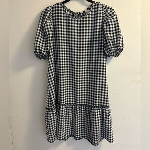 Classic Black and White Checkered Kids Dress